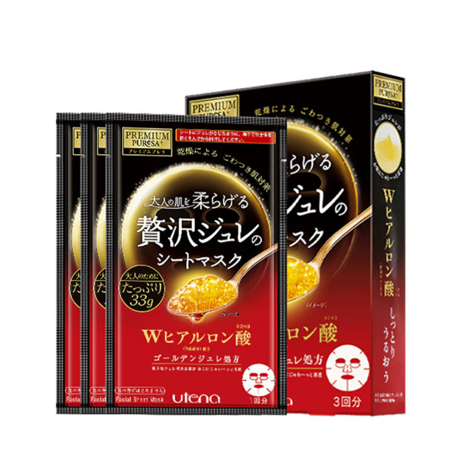 Utena Premium Puresa Golden Jelly Face Mask Hyaluronic acid (3 stk.)